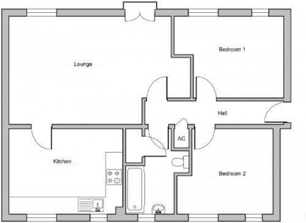 Floor Plan Image for 2 Bedroom Apartment for Sale in Waterside, Leamington Spa