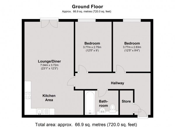 Floor Plan Image for 2 Bedroom Apartment for Sale in Livery Street, Leamington Spa