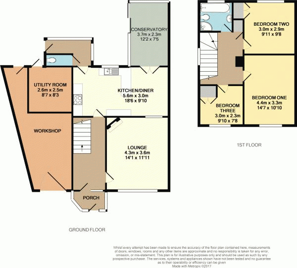 Floor Plan Image for 3 Bedroom Semi-Detached House for Sale in Leighton Close, Leamington Spa