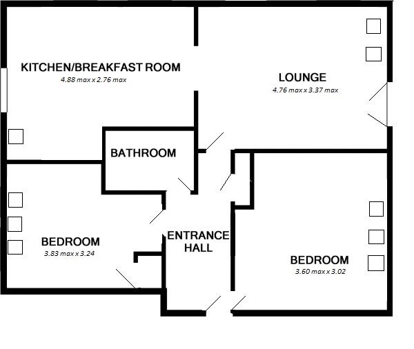 Floor Plan Image for 2 Bedroom Apartment for Sale in The Moorings, Leamington Spa