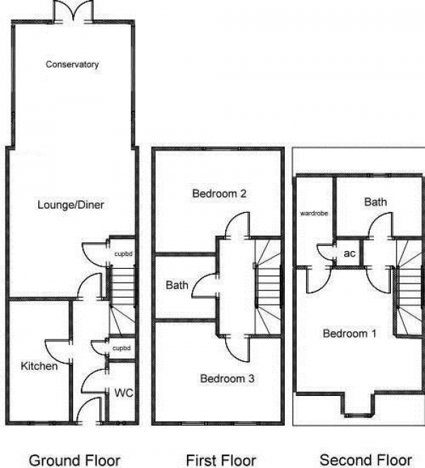 Floor Plan Image for 3 Bedroom Property for Sale in Caliban Mews, Heathcote, Warwick