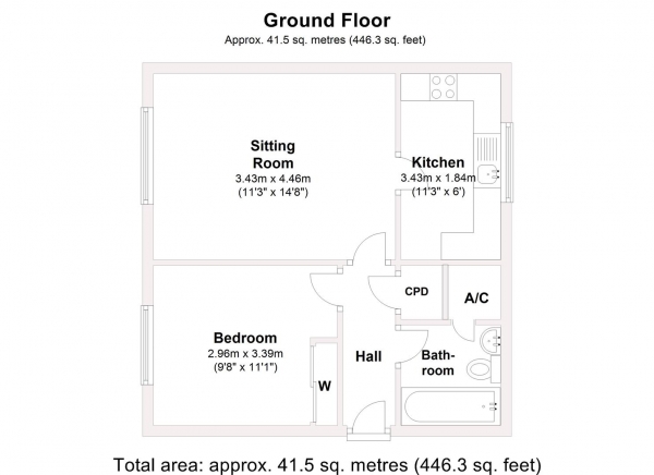 Floor Plan Image for 1 Bedroom Apartment for Sale in Gas Street, Leamington Spa