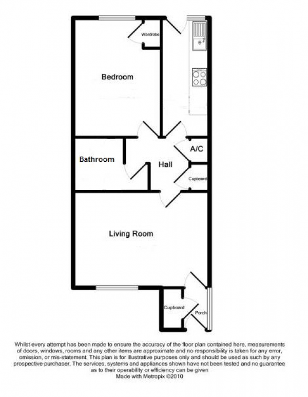 Floor Plan Image for 1 Bedroom Flat for Sale in Charlotte Street, Leamington Spa