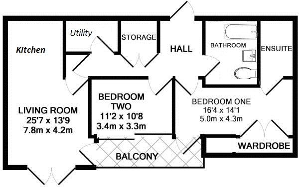 Floor Plan Image for 2 Bedroom Apartment for Sale in The Parade , Leamington Spa