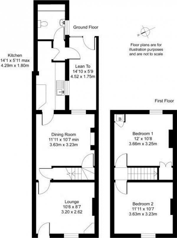 Floor Plan Image for 2 Bedroom Property for Sale in East Grove, Leamington Spa