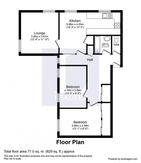 Floor Plan Image for 2 Bedroom Maisonette for Sale in Marston Close, Leamington Spa