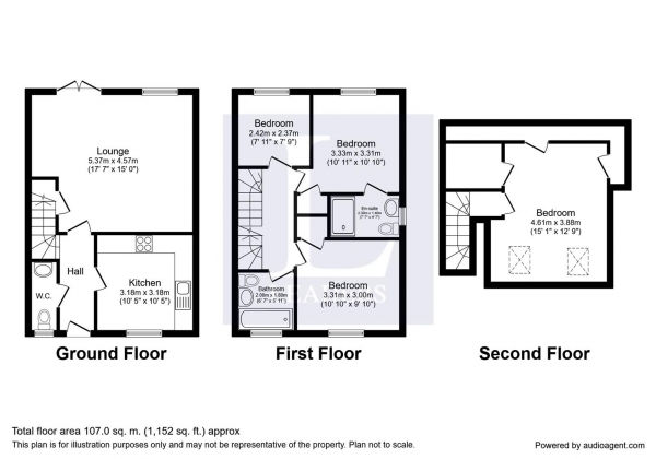 Floor Plan Image for 4 Bedroom Property for Sale in Franklin Road, Whitnash, Leamington Spa