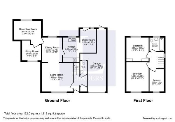 Floor Plan Image for 4 Bedroom Link Detached House for Sale in Wasdale Close, Leamington Spa