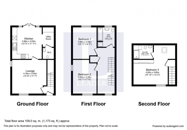 Floor Plan Image for 3 Bedroom Semi-Detached House for Sale in Kestrel Row, Southam