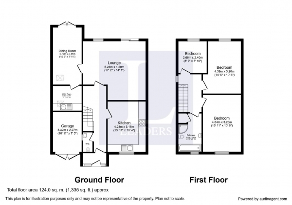Floor Plan Image for 3 Bedroom Link Detached House for Sale in Stuart Close, Warwick