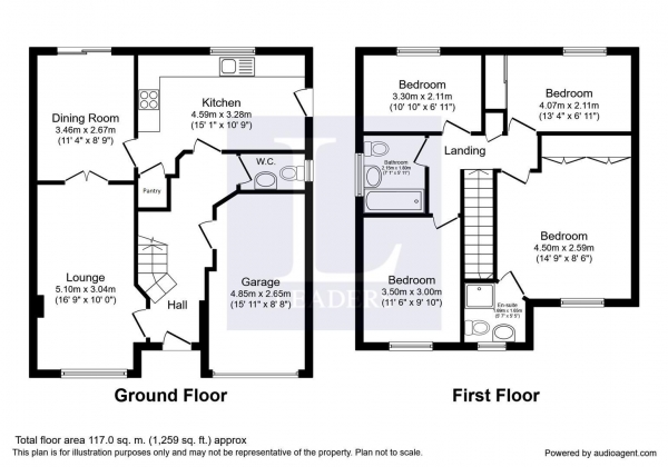 Floor Plan Image for 4 Bedroom Detached House for Sale in Orsino Close, Heathcote, Warwick