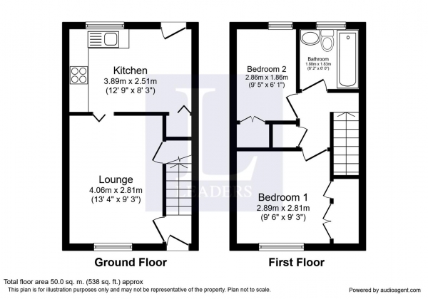 Floor Plan Image for 2 Bedroom Semi-Detached House for Sale in Horsepool Hollow, Leamington Spa