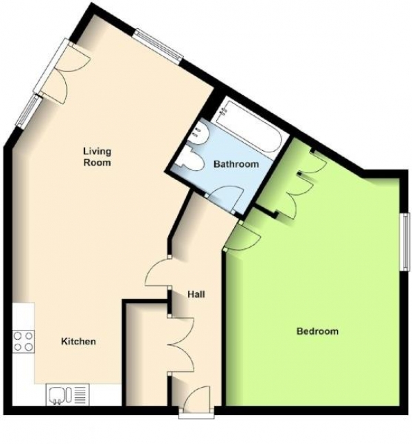 Floor Plan Image for 1 Bedroom Apartment for Sale in Parade, Leamington Spa