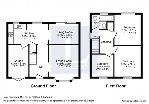Floor Plan Image for 3 Bedroom Semi-Detached House for Sale in Price Road, Leamington Spa