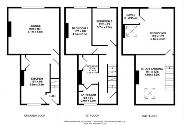 Floor Plan for 3 Bedroom Terraced House for Sale in Yates Lane, Milnsbridge, Huddersfield, HD3, 4NW - Offers Over &pound69,995