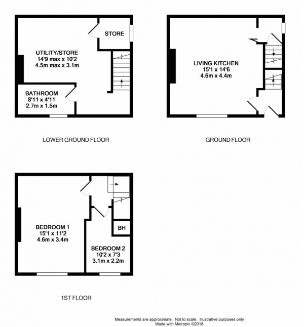 Floor Plan Image for 2 Bedroom Terraced House for Sale in College Street, Crosland Moor, Huddersfield