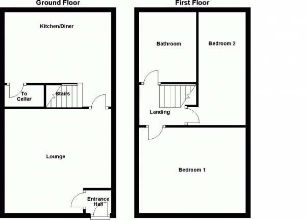 Floor Plan Image for 2 Bedroom Terraced House to Rent in Spring Street, Marsden, Huddersfield