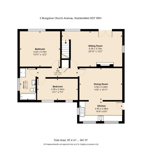 Floor Plan Image for 2 Bedroom Detached House for Sale in Bungalow, Church Avenue Linthwaite, Huddersfield