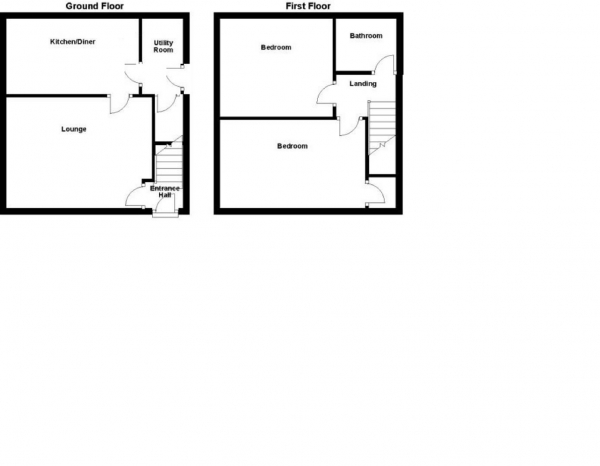 Floor Plan Image for 2 Bedroom Semi-Detached House for Sale in Walton Croft, Dalton, Huddersfield