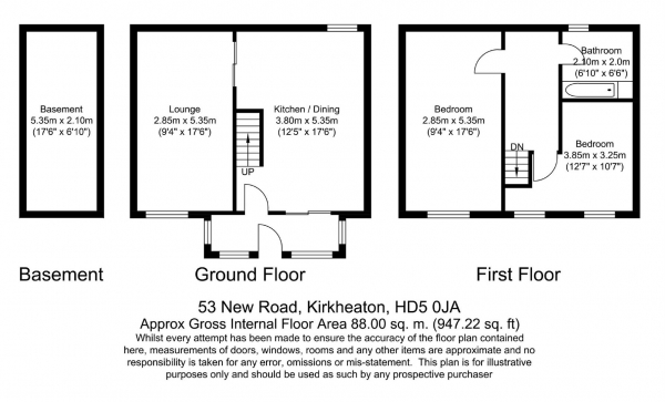 Floor Plan Image for 2 Bedroom Cottage for Sale in New Road, Kirkheaton, Huddersfield