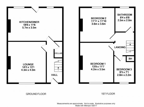 Floor Plan Image for 3 Bedroom Terraced House for Sale in Pickford Street, Milnsbridge, Huddersfield