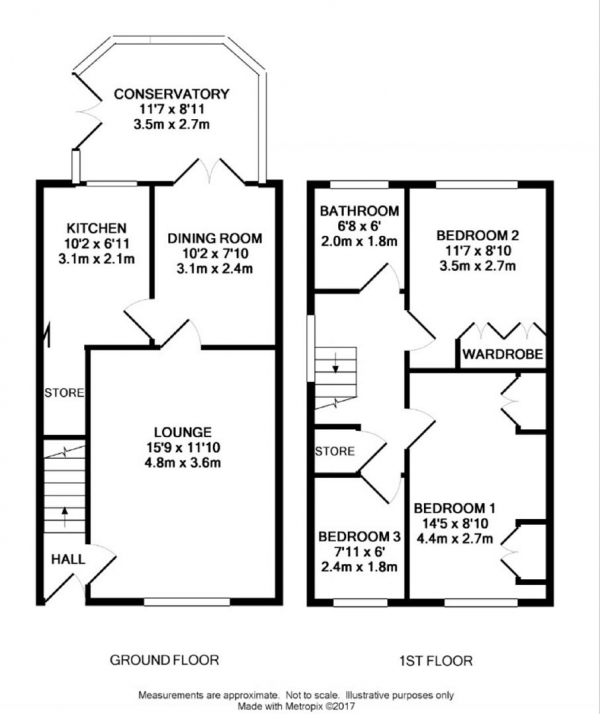 Floor Plan Image for 3 Bedroom Town House for Sale in Greenroyd, Greetland, Halifax