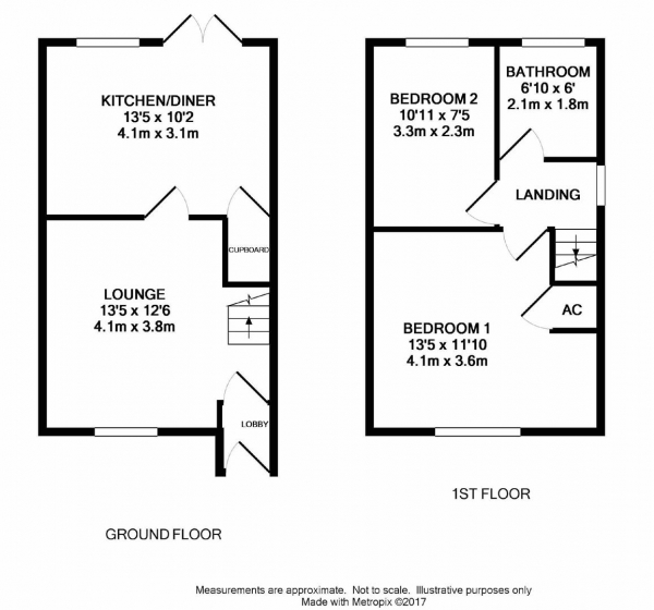 Floor Plan Image for 2 Bedroom Semi-Detached House for Sale in Middlemost Close, Birkby, Huddersfield