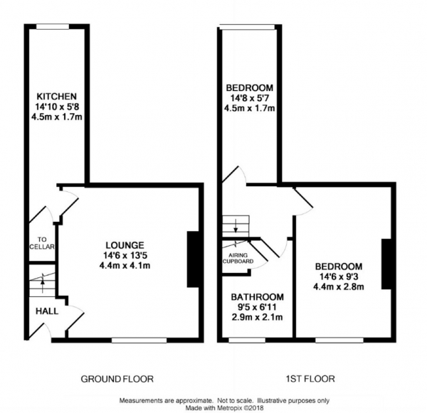 Floor Plan Image for 2 Bedroom Terraced House for Sale in Manchester Road, Linthwaite, Huddersfield