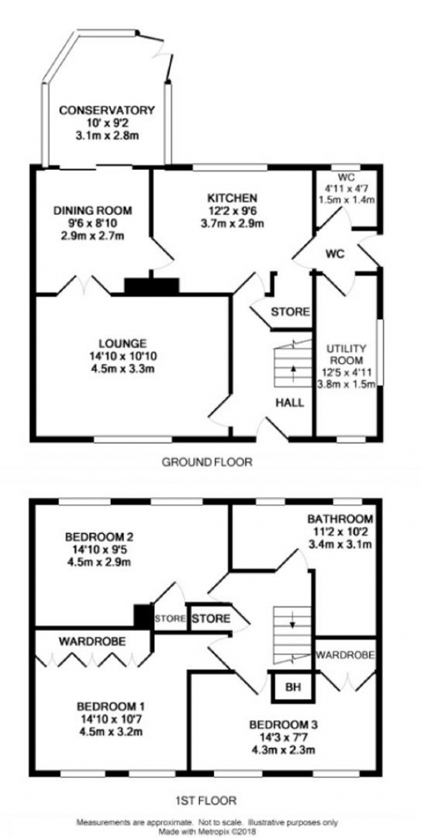 Floor Plan Image for 3 Bedroom Semi-Detached House for Sale in Pottery Street, Salendine Nook, Huddersfield