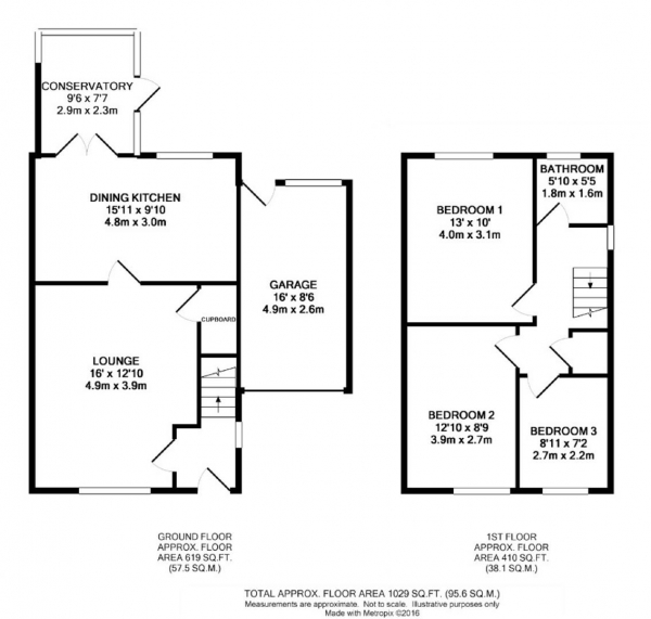 Floor Plan for 3 Bedroom Semi-Detached House for Sale in Taylor Street, Golcar, Huddersfield, HD7, 4BR - OIRO &pound174,995