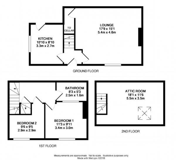 Floor Plan Image for 3 Bedroom Terraced House for Sale in Leymoor Road, Golcar, Huddersfield