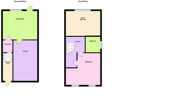 Floor Plan Image for 2 Bedroom End of Terrace House for Sale in Mill View, Huddersfield