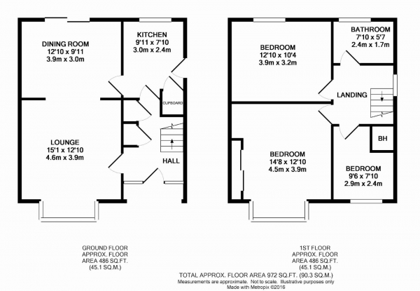 Floor Plan Image for 3 Bedroom Semi-Detached House for Sale in Wyverne Road, Golcar, Huddersfield