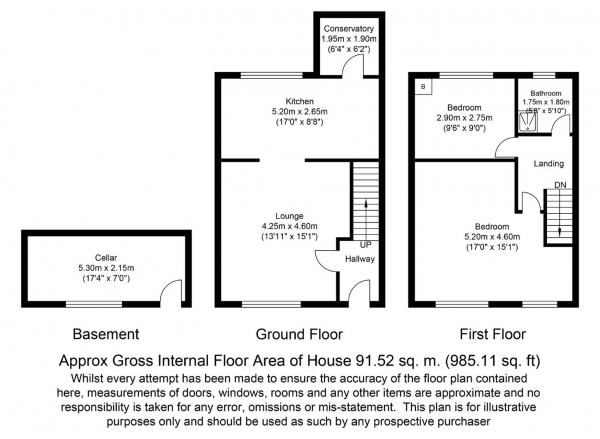 Floor Plan Image for 2 Bedroom Terraced House for Sale in New Street, Milnsbridge, Huddersfield