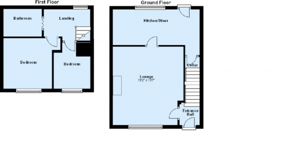 Floor Plan Image for 2 Bedroom Terraced House for Sale in Scar Lane, Golcar, Huddersfield