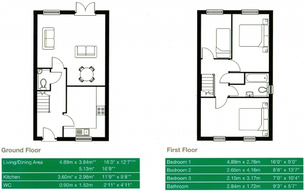 Floor Plan Image for 3 Bedroom Semi-Detached House for Sale in Mill View, Milnsbridge, Huddersfield