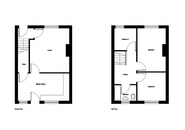 Floor Plan Image for 3 Bedroom End of Terrace House for Sale in Darbyfields, Golcar, Huddersfield