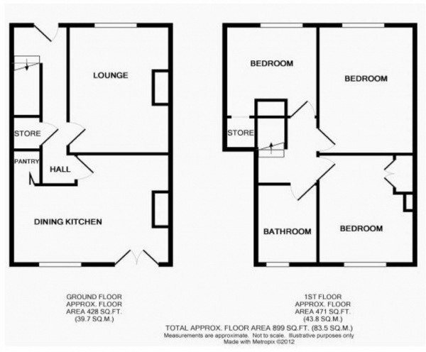 Floor Plan for 3 Bedroom Terraced House for Sale in Scar Lane, Golcar, Huddersfield, HD7, 4AU - OIRO &pound109,950