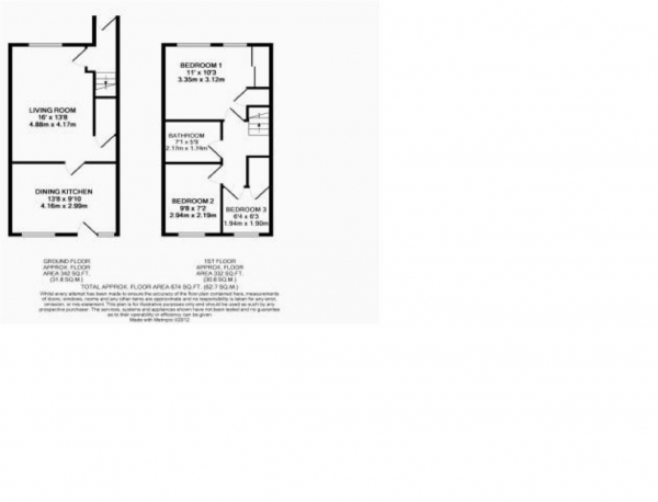 Floor Plan Image for 3 Bedroom Semi-Detached House for Sale in Vineyard, Leymoor Road Golcar, Huddersfield