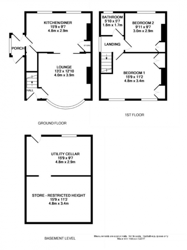 Floor Plan Image for 2 Bedroom Semi-Detached House for Sale in Meltham Road, Netherton, Huddersfield