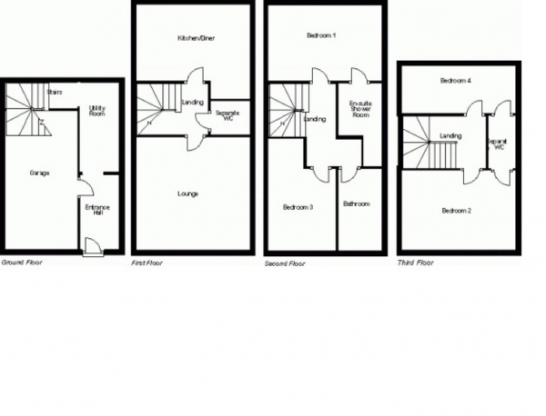 Floor Plan Image for 4 Bedroom Semi-Detached House for Sale in Lane Ings, Marsden, Huddersfield