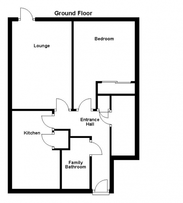 Floor Plan Image for 1 Bedroom Flat to Rent in Springwood Hall Close, Huddersfield