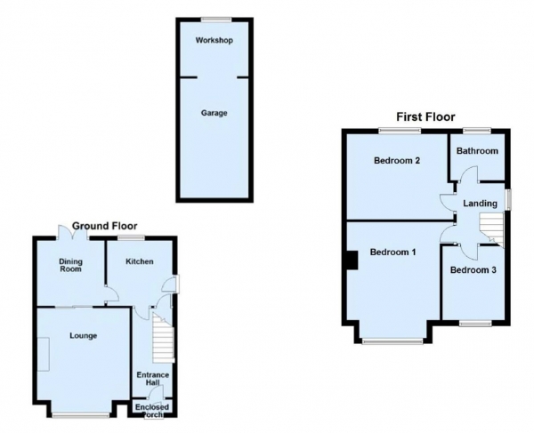 Floor Plan Image for 3 Bedroom Semi-Detached House for Sale in Thorpe Green Drive, Golcar, Huddersfield