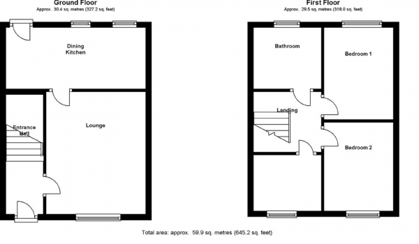 Floor Plan Image for 3 Bedroom Terraced House for Sale in Longwood Road, Huddersfield