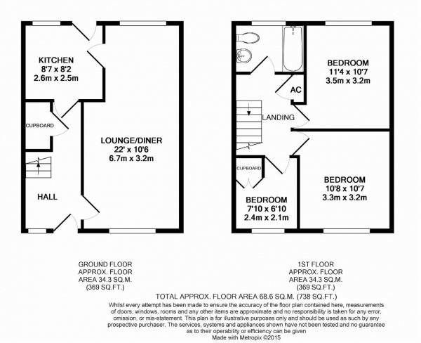 Floor Plan Image for 3 Bedroom Terraced House for Sale in Side Lane, Longwood, Huddersfield