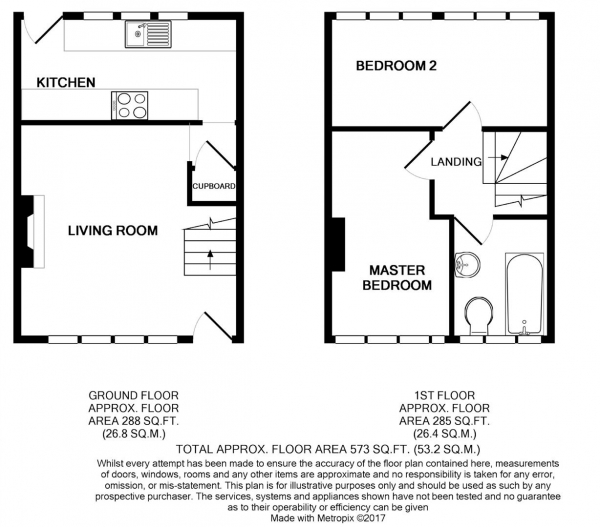 Floor Plan Image for 2 Bedroom Terraced House for Sale in Longcroft Street, Golcar, Huddersfield