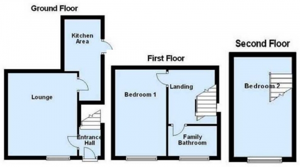 Floor Plan Image for 2 Bedroom Terraced House for Sale in Manchester Road, Linthwaite, Huddersfield