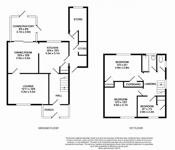 Floor Plan for 3 Bedroom Semi-Detached House for Sale in Glastonbury Drive, Milnsbridge/Longwood, Huddersfield, HD3, 4SA - Offers in Excess of &pound119,995