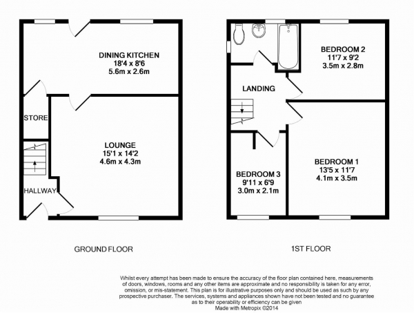 Floor Plan Image for 3 Bedroom End of Terrace House for Sale in Newsome Road South, Newsome, Huddersfield