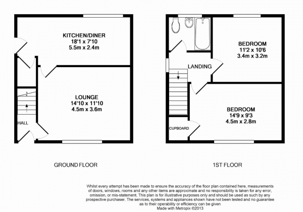 Floor Plan Image for 2 Bedroom Semi-Detached House for Sale in Nairn Close, Crosland Moor, Huddersfield